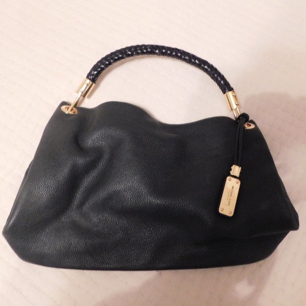 Michael Kors Collection Black Leather Slouchy Hobo Handbag